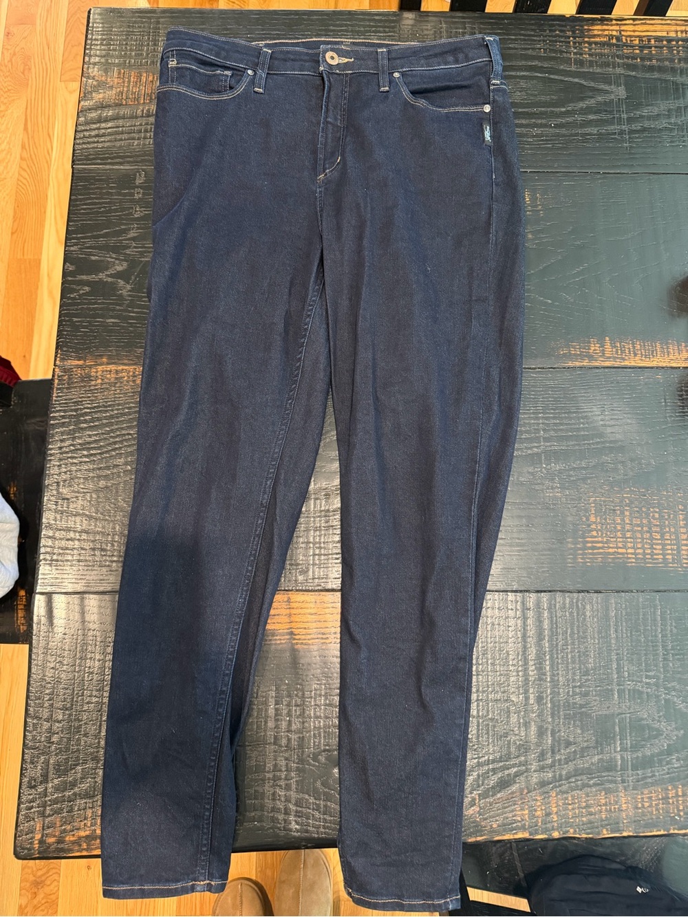 Womens Silver Dark Blue Stretch Jeans